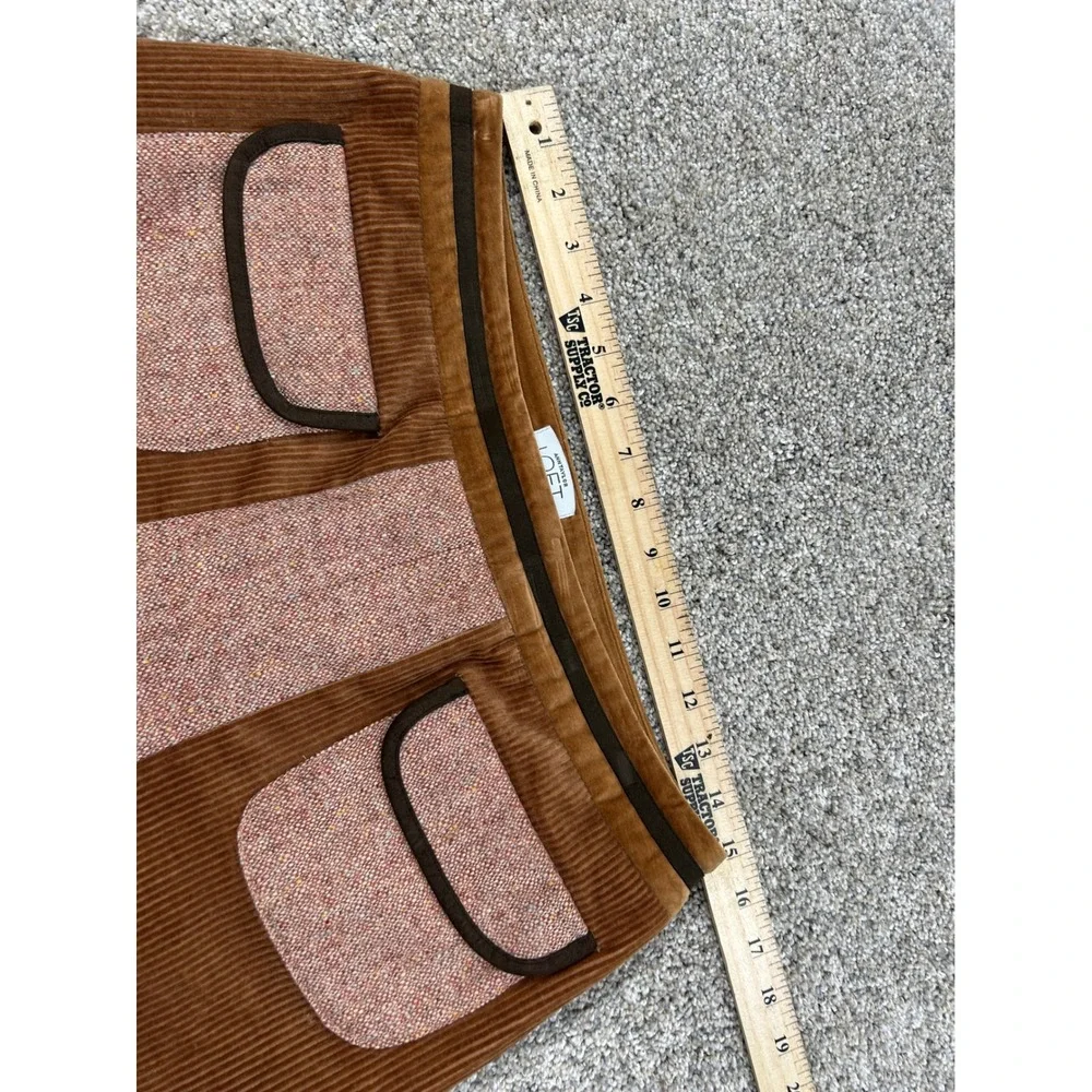 Ann Taylor Loft Petites Brown Corduroy Tweed A-Line Skirt 8P 8 Petites #0576